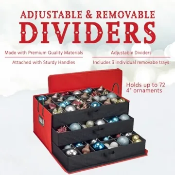 HOLDN’ STORAGE Christmas Ornament Box for 72 Ornaments