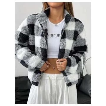 Stylish Verdusa Women's Plaid Fleece Jacket for Cold Days