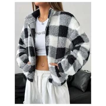 Stylish Verdusa Women's Plaid Fleece Jacket for Cold Days