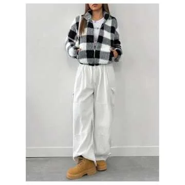 Stylish Verdusa Women's Plaid Fleece Jacket for Cold Days