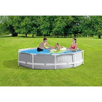Intex 26701EH Prism Frame Premium Above Ground Swimming Pool Set: 10ft x 30in – Includes 330 GPH Cartridge Filter Pump – SuperTough Puncture Resistant – Rust Resistant – 1185 Gallon Capacity