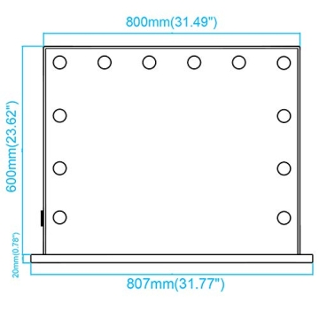 Chende 31.5" Large Lighted Makeup Mirror with Outlet