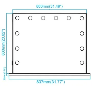 Chende 31.5" Large Lighted Makeup Mirror with Outlet