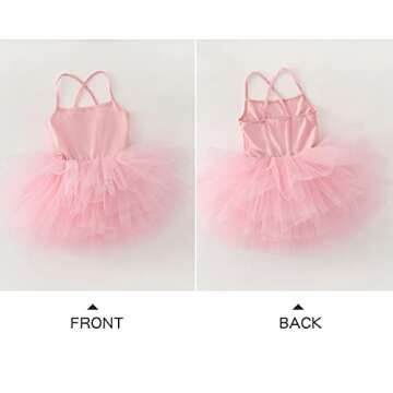 Little Girls Ballet Skirted Leotards for Dance 5-6 Years