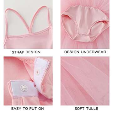 Little Girls Ballet Skirted Leotards for Dance 5-6 Years