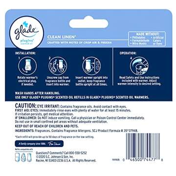 Glade PlugIns Refills Air Freshener, Clean Linen, Essential Oils