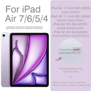Dwopar Magnetic Case for iPad Air 11 Inch M3/M2 2024/2025, Smart Folio for iPad Air 5th/4th Gen, Aut...