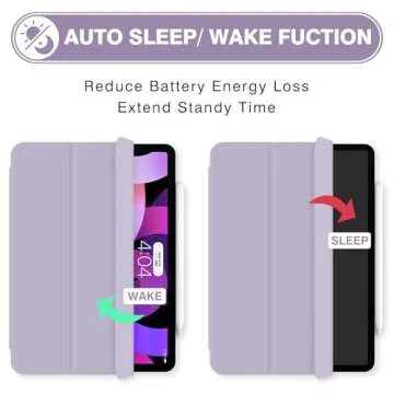 Dwopar iPad Air Magnetic Case with Smart Folio & Pencil Support