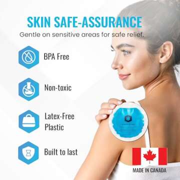 ICEWRAPS Reusable Hot & Cold Gel Packs for Pain Relief - 5 Pack with Cloth Backing for Injuries, Surgery, Toothache (5 Pack)