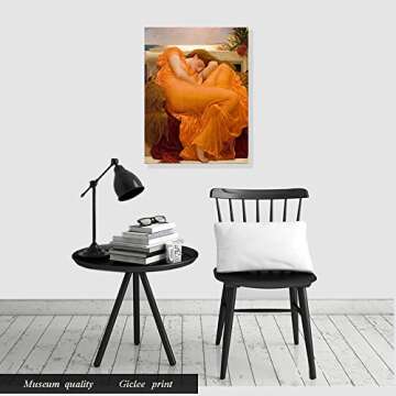 ELITEART-Flaming June By Frederic Leighton Composition Oil Painting Reproduction Giclee Wall Art Canvas Prints