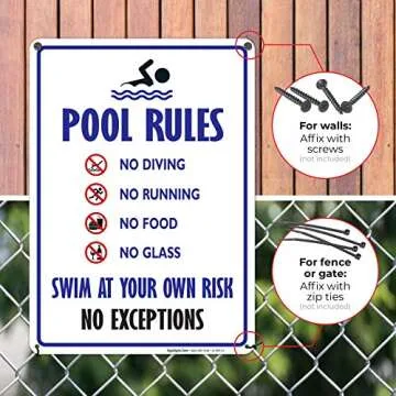 Sigo Signs Pool Rules | Durable Fade Resistant Aluminum