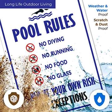 Sigo Signs Pool Rules | Durable Fade Resistant Aluminum
