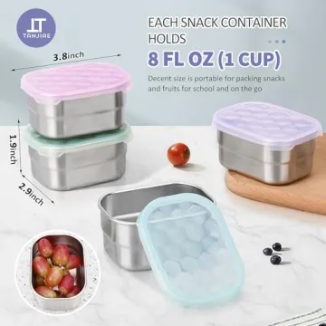 Tanjiae Stainless Steel Snack Containers for Kids
