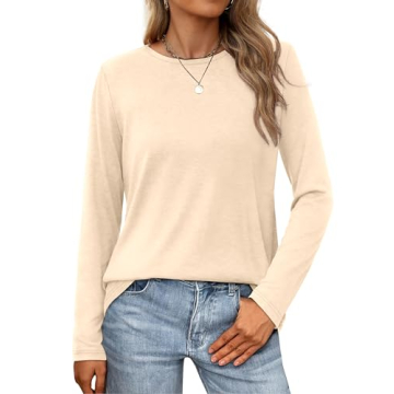 XIEERDUO Women's Long Sleeve T-Shirts: Loose Fit Basics for Everyday Style
