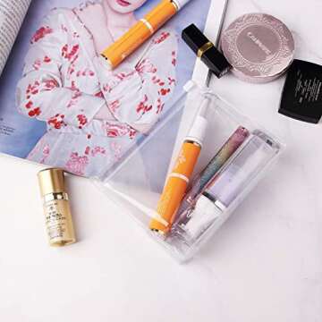 sansheng 20 Pack Mini Clear Organizer Pouches,Mini Clear Makeup Bag,Small PVC Transparent Cosmetic Organizer Bag(5.9X1.38X5.1inch)