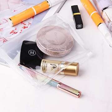 sansheng 20 Pack Mini Clear Organizer Pouches,Mini Clear Makeup Bag,Small PVC Transparent Cosmetic Organizer Bag(5.9X1.38X5.1inch)
