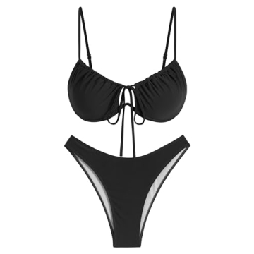 ZAFUL 2024 High Cut Thong Bikini Swimsuit for Women