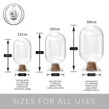 Atzi Glass Match Holder with Striker - Fancy Matches in a Jar Cloche Decorative Home Decor Gifts - R...