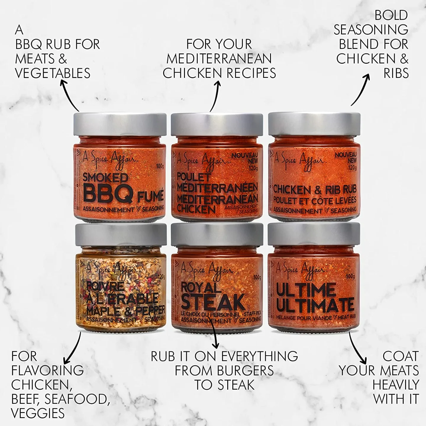 BBQ Spice Set - 6 Bold Seasonings for Grilling