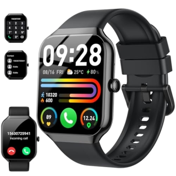 2025 Smart Watch with Bluetooth Call, 1.96" HD Screen, 110+ Sports Modes, IP68 Waterproof