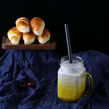 [Individually Wrapped] ANGLED TIPS 100 Pcs Black Disposable Jumbo Smoothie Straws, Wide Plastic Milkshakes Drinking Straws, BPA FREE (9.45" long and 0.43" Diameter)