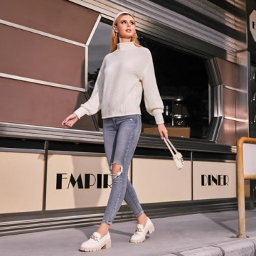 Stylish Chunky Heel Loafers for Women - Slip On Design