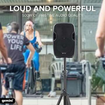 Gemini Sound AS-08TOGO: Active 500W Wireless Powered Speaker with 8” Woofer - Long-Lasting Battery...