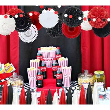 InBy 29pcs Red Black White Mickey Minnie Mouse Ladybug Birthday Wedding Baby Shower Bachelorette Par...