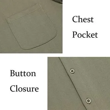 COOFANDY Men's Beach Shirts Linen Shirts Business Casual Shirts Green Dress Shirt