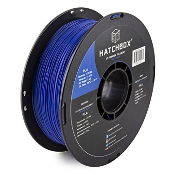 HATCHBOX True Blue PLA Filament, 1 KG, 1.75mm for 3D Printing
