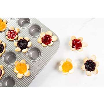 USA Pan Bakeware Mini Cupcake and Muffin Pan, Nonstick Quick Release Coating, 24-Well, Aluminized Steel