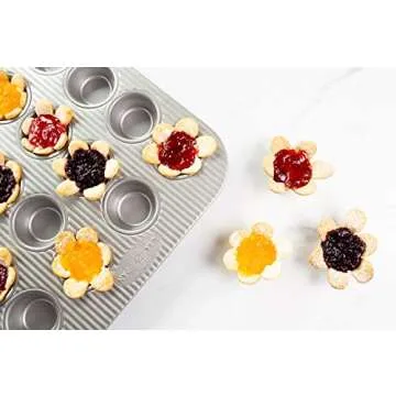 USA Pan Bakeware Mini Cupcake and Muffin Pan, Nonstick Quick Release Coating, 24-Well, Aluminized Steel