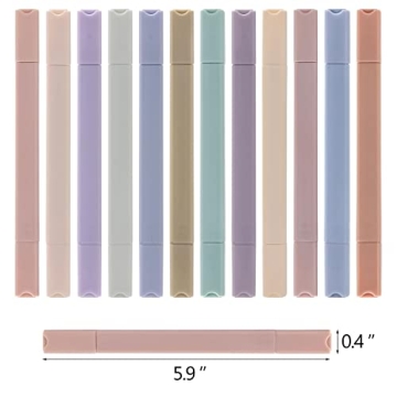 Dual-Tip Highlighters in 12 Muted Colors for Perfect Notes