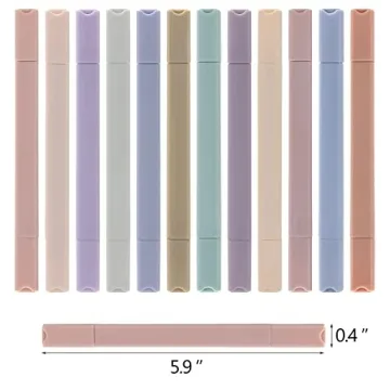 Dual-Tip Highlighters in 12 Muted Colors for Perfect Notes