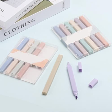 Dual-Tip Highlighters in 12 Muted Colors for Perfect Notes