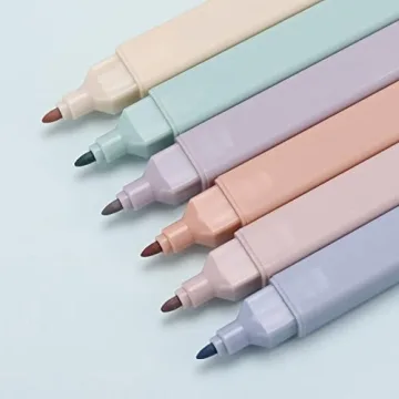 Dual-Tip Highlighters in 12 Muted Colors for Perfect Notes