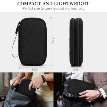 FYY Travel Organizer Pouch Electronic Accessories Carry Case Portable Waterproof Double Layers All-i...