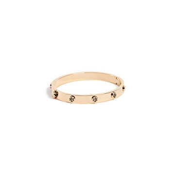 Tory Burch Women's Logo Stud Hinge Bracelet in Gold