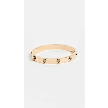 Tory Burch Women's Logo Stud Hinge Bracelet in Gold