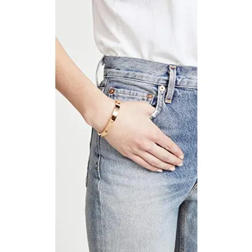 Tory Burch Women's Logo Stud Hinge Bracelet in Gold