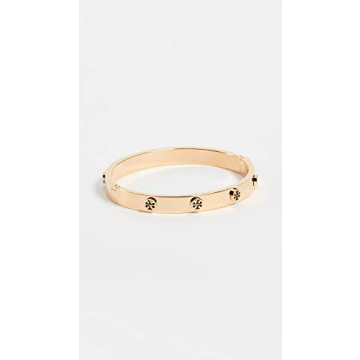 Tory Burch Women's Logo Stud Hinge Bracelet in Gold