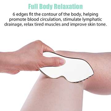 6-Edged Stainless Steel Sculpting Tool | Myofascial Gua Sha Massage Board for Soft Tissue, Pain Relief, Physical Therapy, Used for Face, Neck, Arms, Shoulders, Legs Body Care