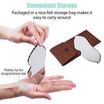 6-Edged Stainless Steel Sculpting Tool | Myofascial Gua Sha Massage Board for Soft Tissue, Pain Relief, Physical Therapy, Used for Face, Neck, Arms, Shoulders, Legs Body Care