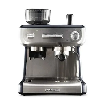 Calphalon Espresso Machine with Coffee Grinder, Tamper, Milk Frothing Pitcher, and Steam Wand, Temp ...