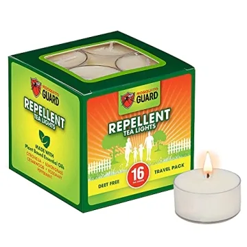 Mosquito Guard 16 Tealight Citronella Candles - DEET Free Outdoor Mosquito Repellent