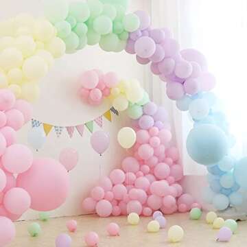 Pastel Balloons Garland Arch Kit 143pcs Macaron Rainbow Balloons Birthday Party Background Decoration Girl Baby Shower Donuts Ice Cream Party Supplies Pink Blue Green Balloons