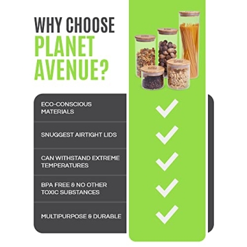 Stylish Glass Jars with Bamboo Lids for Storage