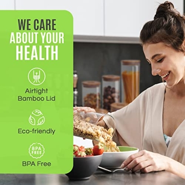 Stylish Glass Jars with Bamboo Lids for Storage