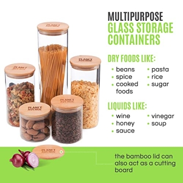 Stylish Glass Jars with Bamboo Lids for Storage