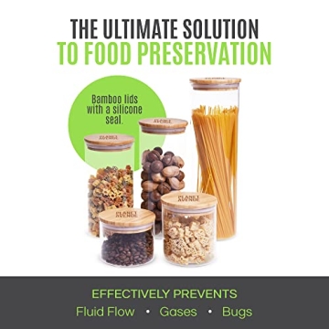 Stylish Glass Jars with Bamboo Lids for Storage